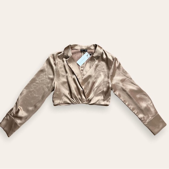 Cropped Satin Blouse - Picture 1 of 2